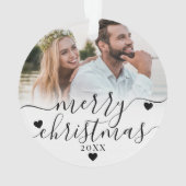 Unser erstes Verheiratetes Foto zu Weihnachten Ornament (Rückseite)