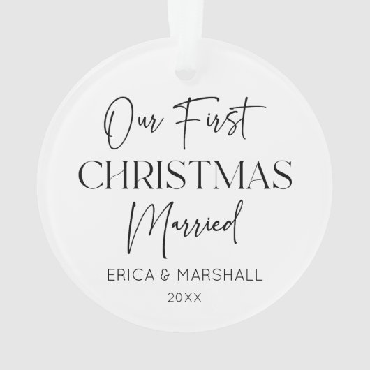 Unser erstes Verheiratetes Individuelle Name zu We Ornament (Rückseite)