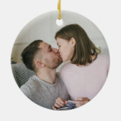 Unser erstes Verheiratetes Mistletotherapie-Foto z Keramik Ornament (Hinten)