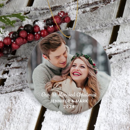 Unser erstes Verheiratetes modernes Hochzeitsfest- Keramik Ornament