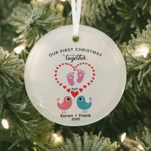 Unser erstes Verheiratetes Ornament, Personalisier Ornament Aus Glas