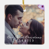 Unser erstes Verheiratetes Personalisiertes Foto z Keramikornament (Vorderseite)
