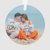 Unser erstes Verheiratetes Personalisiertes Foto z Ornament (Rückseite)