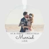 Unser erstes Verheiratetes Personalisiertes Weihna Ornament (Rückseite)