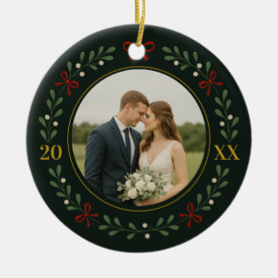 Unser erstes Verheiratetes Weihnachten - Evergreen Keramik Ornament