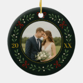 Unser erstes Verheiratetes Weihnachten - Evergreen Keramik Ornament (Hinten)