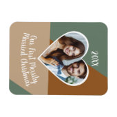 Unser erstes Verheiratetes Weihnachts-Foto Magnet (Horizontal)