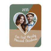 Unser erstes Verheiratetes Weihnachts-Foto Magnet (Vertikal)