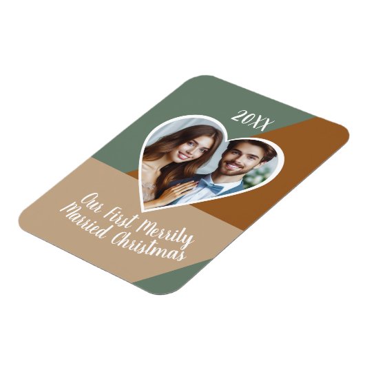 Unser erstes Verheiratetes Weihnachts-Foto Magnet (Linke Seite)