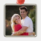 Unser erstes Verheiratetes Weihnachts-Gold-Text 1. Ornament Aus Metall (Vorne)