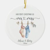 Unser erstes Verheiratetes Weihnachtsgeschenk Keramik Ornament (Vorne)