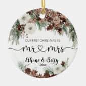 Unser erstes Verheiratetes Weihnachtsgeschenk Keramik Ornament (Vorne)