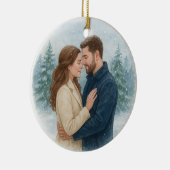 Unser erstes Verheiratetes Weihnachtsgeschenk Keramik Ornament (Rechts)