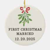 Unser erstes Verheiratetes Weihnachtsgeschenk Keramik Ornament (Hinten)