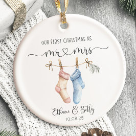 Unser erstes Verheiratetes Weihnachtsgeschenk Keramik Ornament