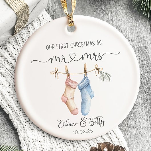 Unser erstes Verheiratetes Weihnachtsgeschenk Keramik Ornament