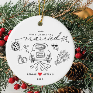 Unser erstes Verheiratetes Weihnachtsgeschenk Keramik Ornament