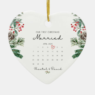 Unser erstes Verheiratetes Weihnachtsgeschenk Keramik Ornament
