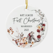 Unser erstes Verheiratetes Weihnachtsgeschenk mit  Keramik Ornament (Vorne)