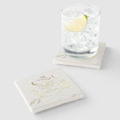 Unser erstes Verheiratetes Weihnachtsgeschenk Steinuntersetzer (Seitenansicht)