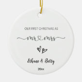 Unser erstes Verheiratetes Weihnachtsgeschmack Mr. Keramik Ornament (Vorne)