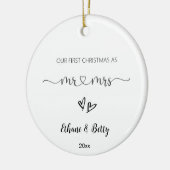 Unser erstes Verheiratetes Weihnachtsgeschmack Mr. Keramik Ornament (Links)