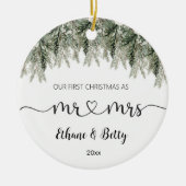 Unser erstes Verheiratetes Weihnachtsgeschmack Mr. Keramik Ornament (Vorne)