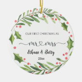 Unser erstes Verheiratetes Weihnachtsgeschmack Mr. Keramik Ornament (Vorne)