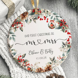 Unser erstes Verheiratetes Weihnachtsgeschmack Mr. Keramik Ornament