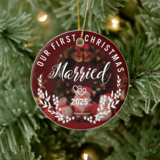 Unser erstes Verheiratetes Weihnachtsjahr - indivi Keramik Ornament