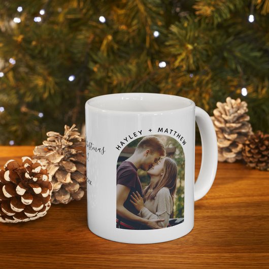 Unser erstes Verlobtes Foto für Weihnachten Kaffeetasse