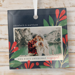 Unser erstes Verlobtes Foto in zeitgenössischen Fo Ornament Aus Glas