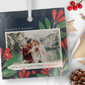 Unser erstes Verlobtes Foto in zeitgenössischen Fo Ornament Aus Glas