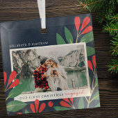 Unser erstes Verlobtes Foto in zeitgenössischen Fo Ornament Aus Glas