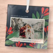 Unser erstes Verlobtes Foto in zeitgenössischen Fo Ornament Aus Glas