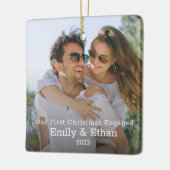 Unser erstes Verlobtes Foto Minimal Modern Keramikornament (Links)