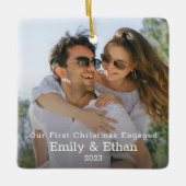 Unser erstes Verlobtes Foto Minimal Modern Keramikornament (Vorderseite)