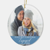 Unser erstes Verlobtes Foto zu Weihnachten Keramik Ornament (Links)