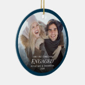 Unser erstes Verlobtes Foto zu Weihnachten Keramik Ornament (Rechts)