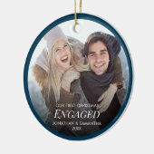 Unser erstes Verlobtes Foto zu Weihnachten Keramik Ornament (Links)