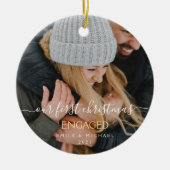 Unser erstes Verlobtes Foto zu Weihnachten Keramik Ornament (Vorne)