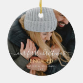 Unser erstes Verlobtes Foto zu Weihnachten Keramik Ornament (Hinten)