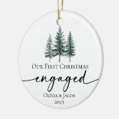 Unser erstes Verlobtes Foto zu Weihnachten Keramik Ornament (Links)