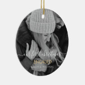 Unser erstes Verlobtes Foto zu Weihnachten Keramik Ornament (Rechts)