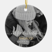 Unser erstes Verlobtes Foto zu Weihnachten Keramik Ornament (Vorne)