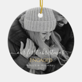 Unser erstes Verlobtes Foto zu Weihnachten Keramik Ornament