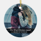 Unser erstes Verlobtes Foto zu Weihnachten Keramikornament (Vorne)