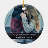 Unser erstes Verlobtes Foto zu Weihnachten Keramikornament (Hinten)
