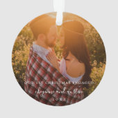 Unser erstes Verlobtes Foto zu Weihnachten Ornament (Rückseite)