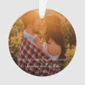 Unser erstes Verlobtes Foto zu Weihnachten Ornament (Vorderseite)